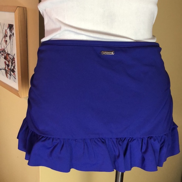 LIZ CLAIBORNE size 16 Skirted-Ruffle Bathing Suit Bottom PURPLE Ruched $68 NEW - Picture 6 of 14